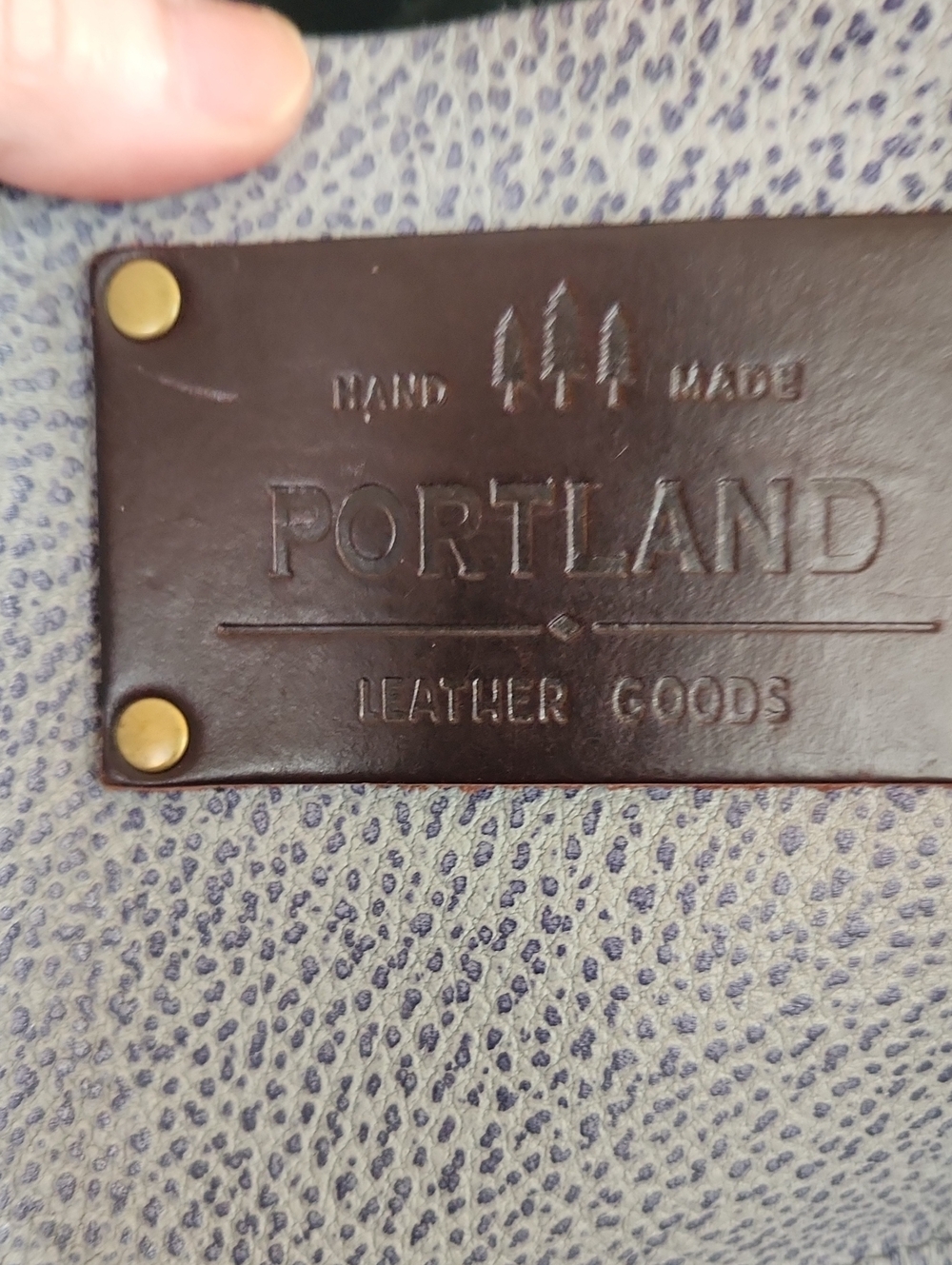 Portland Leather Goods Pebbled Blue Leather Tote - Picture 4 of 6